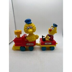 Vintage Tyco Sesame Street Big Bird & Bert Train Engine Toy Red Yellow Blue
